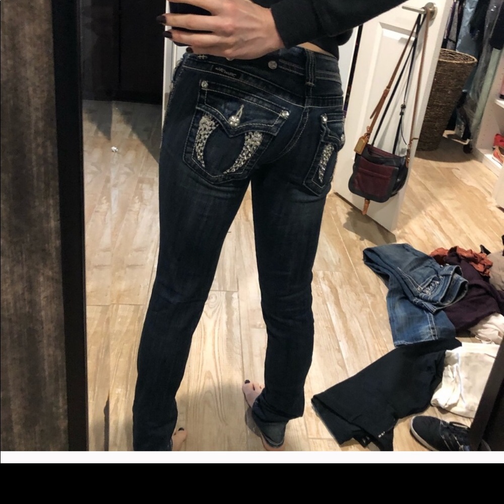 2 pairs skinny Miss Me jeans size 25